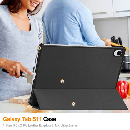 Husa pentru Samsung Galaxy Tab S11, Techsuit, FoldPro, Neagra