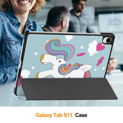 Husa pentru Samsung Galaxy Tab S11, Techsuit, FoldPro Unicorn, Multicolor