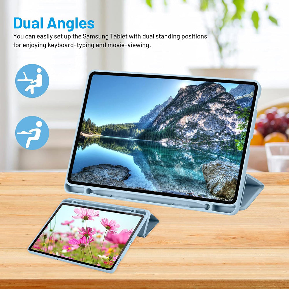 Husa pentru Samsung Galaxy Tab S6 Lite (2024) / Tab S6 Lite (2022) / Tab S6 Lite (2020), Techsuit, Flex Trifold, Bleu