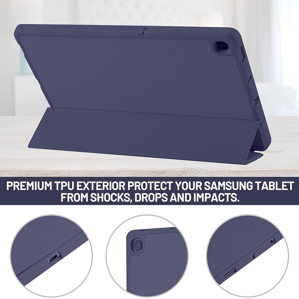 Husa pentru Samsung Galaxy Tab S6 Lite (2024) / Tab S6 Lite (2022) / Tab S6 Lite (2020), Techsuit, Flex Trifold, Bleumarin