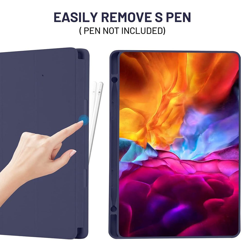 Husa pentru Samsung Galaxy Tab S6 Lite (2024) / Tab S6 Lite (2022) / Tab S6 Lite (2020), Techsuit, Flex Trifold, Bleumarin