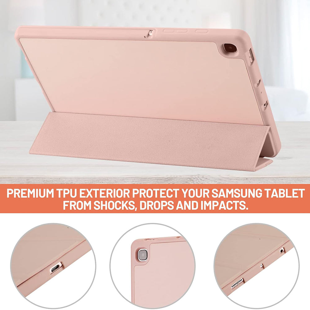 Husa pentru Samsung Galaxy Tab S6 Lite (2024) / Tab S6 Lite (2022) / Tab S6 Lite (2020), Techsuit, Flex Trifold, Roz