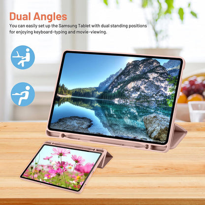 Husa pentru Samsung Galaxy Tab S6 Lite (2024) / Tab S6 Lite (2022) / Tab S6 Lite (2020), Techsuit, Flex Trifold, Roz