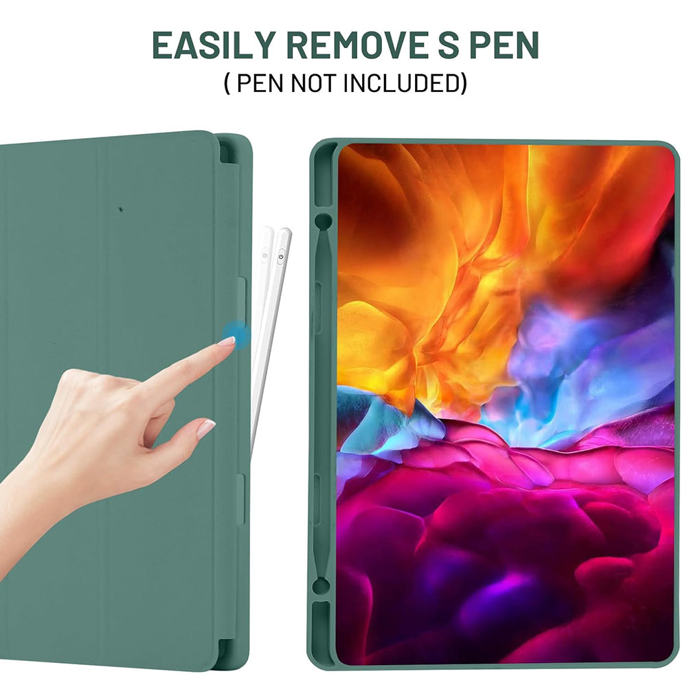 Husa pentru Samsung Galaxy Tab S6 Lite (2024) / Tab S6 Lite (2022) / Tab S6 Lite (2020), Techsuit, Flex Trifold, Verde