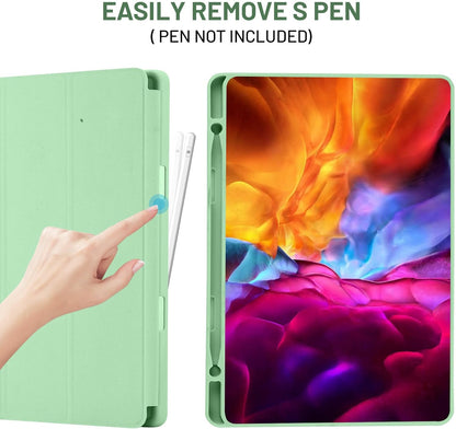 Husa pentru Samsung Galaxy Tab S6 Lite (2024) / Tab S6 Lite (2022) / Tab S6 Lite (2020), Techsuit, Flex Trifold, Verde Matcha