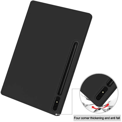 Husa pentru Samsung Galaxy Tab S8+ / Tab S7+, Techsuit, Flex Trifold, Neagra