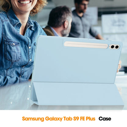 Husa pentru Samsung Galaxy Tab S9 FE+, Techsuit, Flex Trifold, Bleu