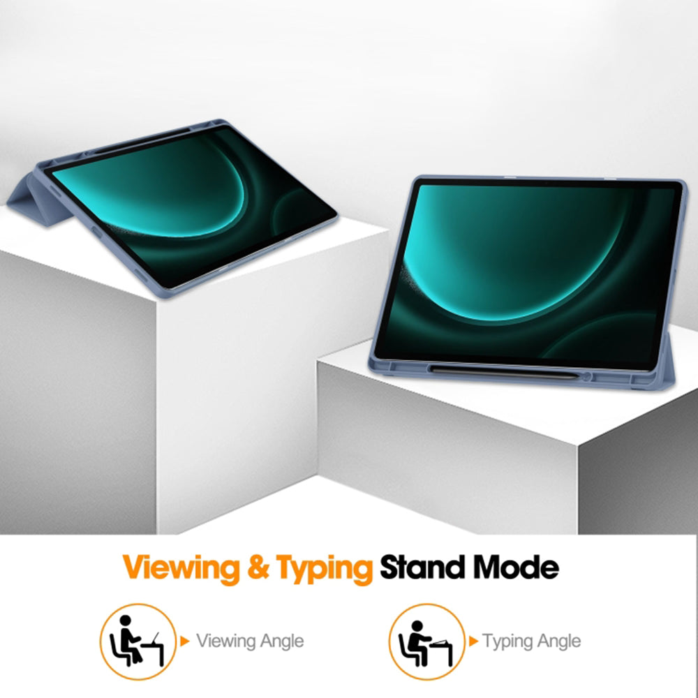 Husa pentru Samsung Galaxy Tab S9 FE+, Techsuit, Flex Trifold, Bleumarin