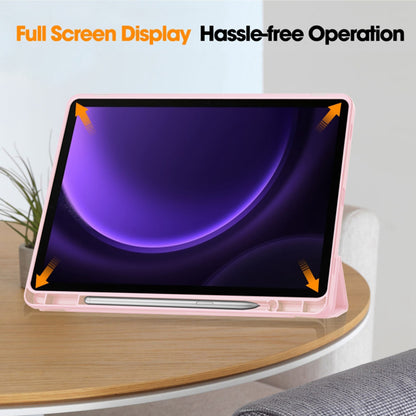 Husa pentru Samsung Galaxy Tab S9 FE / Tab S9 / Tab S10 FE, Techsuit, Flex Trifold, Roz