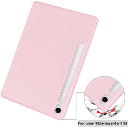 Husa pentru Samsung Galaxy Tab S9 FE / Tab S9 / Tab S10 FE, Techsuit, Flex Trifold, Roz