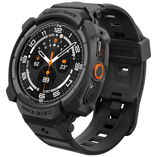 Husa Spigen Rugged Armor Pro pentru Samsung Galaxy Watch Ultra2, Neagra Mata ACS11612