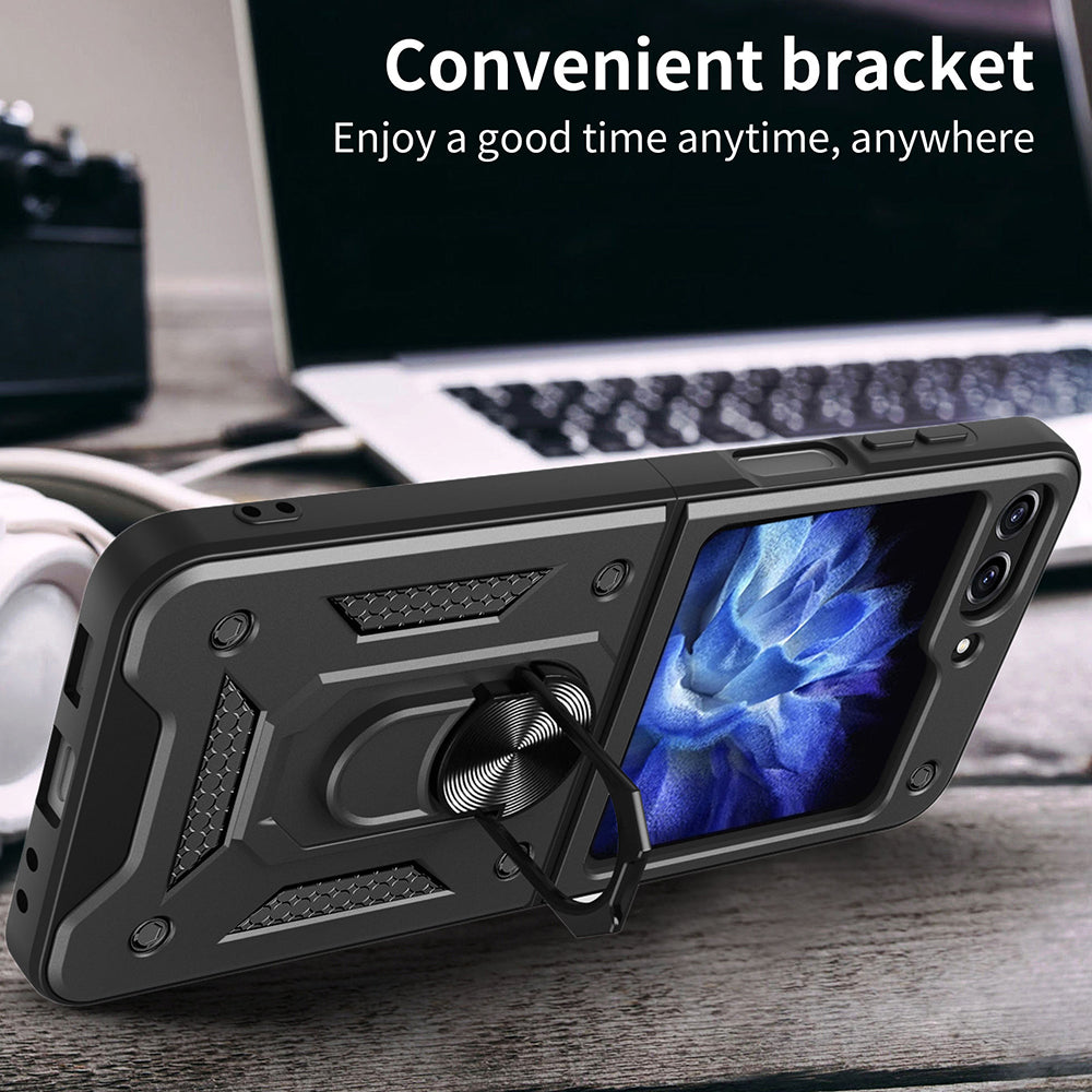 Husa pentru Samsung Galaxy Z Flip5 F731, Techsuit, CamShield, Neagra