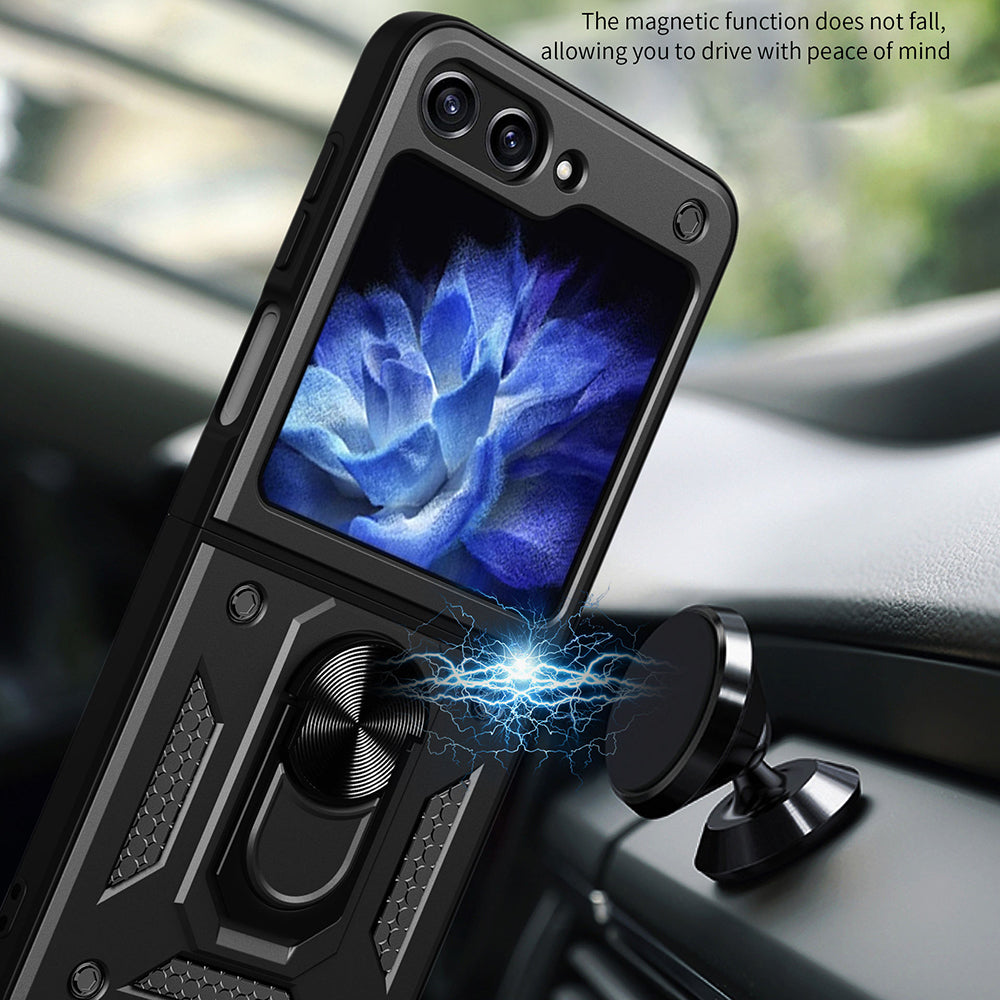 Husa pentru Samsung Galaxy Z Flip5 F731, Techsuit, CamShield, Neagra