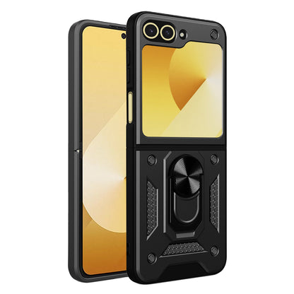 Husa pentru Samsung Galaxy Z Flip7 FE F761 / Z Flip6 F741, Techsuit, CamShield, Neagra