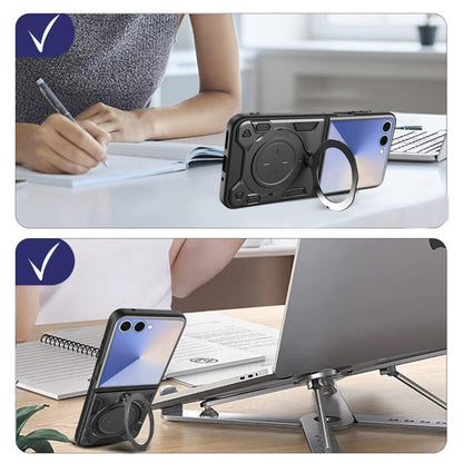 Husa pentru Samsung Galaxy Z Flip7 F766, Techsuit, CamGuard Pro, Albastra