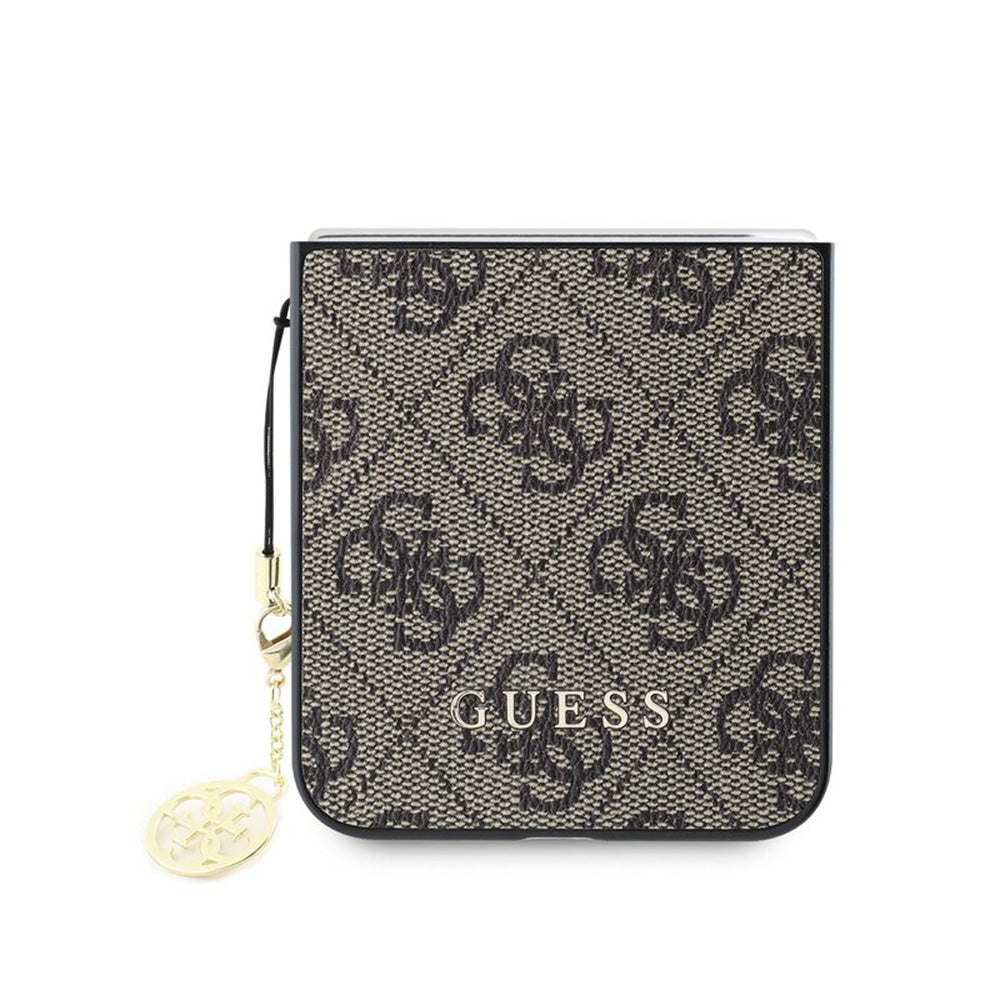 Husa pentru Samsung Galaxy Z Flip7 FE F761 / Z Flip6 F741, Guess, 4G Charm, Maro