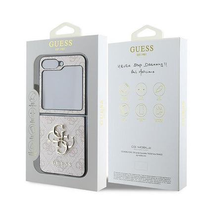 Husa pentru Samsung Galaxy Z Flip7 FE F761 / Z Flip6 F741, Guess, 4G Metal Logo, Roz
