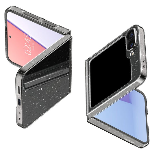 Husa pentru Samsung Galaxy Z Flip7 FE F761 / Z Flip6 F741, Spigen, Air Skin Gliiter, Transparenta