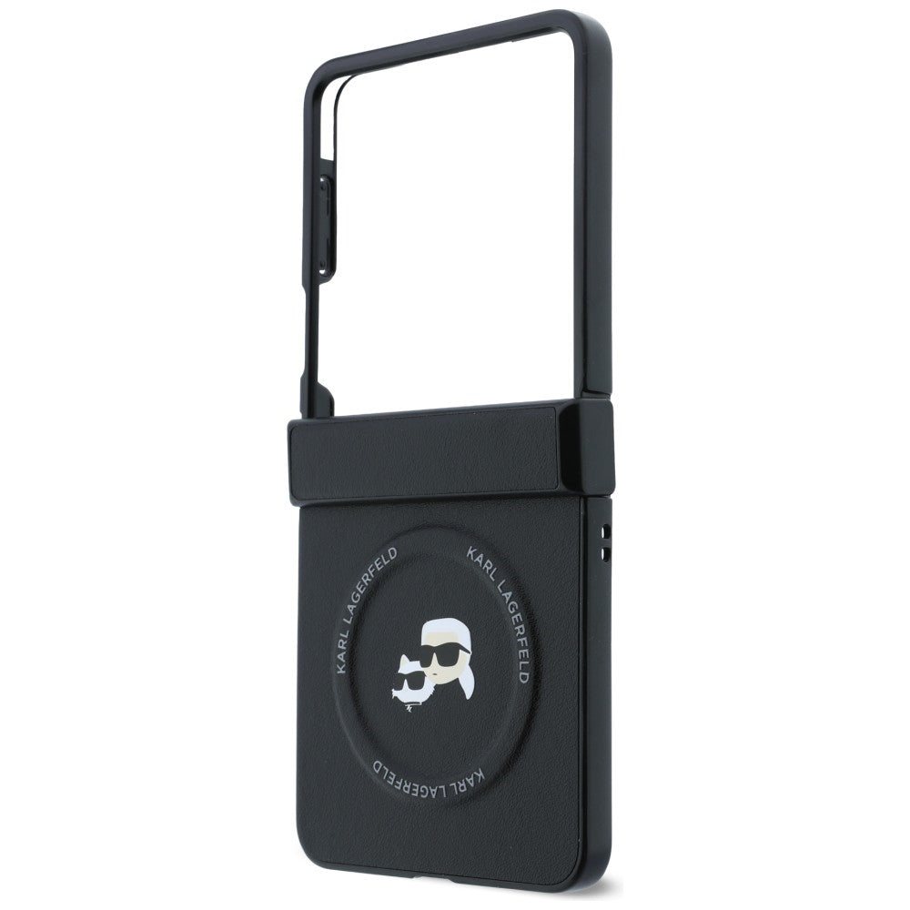 Husa pentru Samsung Galaxy Z Flip8 F776, Karl Lagerfeld, Karl & Choupette Head Pin, Neagra