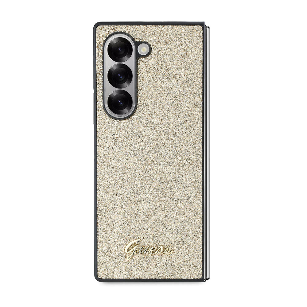 Husa pentru Samsung Galaxy Z Fold6 F956, Guess, Glitter Script, Aurie