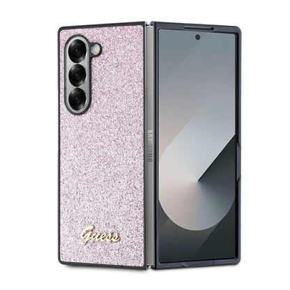 Husa pentru Samsung Galaxy Z Fold6 F956, Guess, Glitter Script, Roz