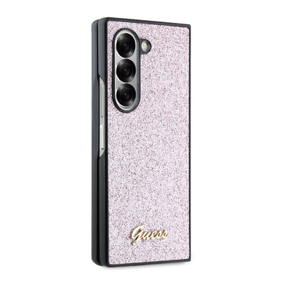 Husa pentru Samsung Galaxy Z Fold6 F956, Guess, Glitter Script, Roz