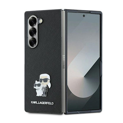 Husa pentru Samsung Galaxy Z Fold6 F956, Karl Lagerfeld, Saffiano Karl & Choupette Metal, Neagra