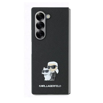 Husa pentru Samsung Galaxy Z Fold6 F956, Karl Lagerfeld, Saffiano Karl & Choupette Metal, Neagra