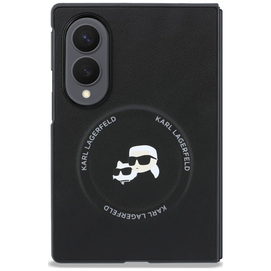 Husa pentru Samsung Galaxy Z Fold8 F971, Karl Lagerfeld, Karl & Choupette Head Pin, Neagra