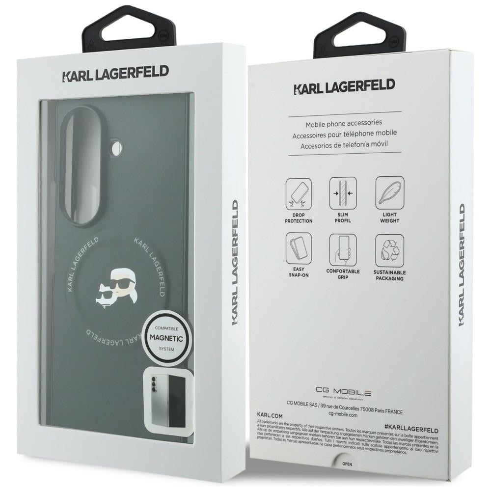Husa pentru Samsung Galaxy Z Fold8 Ultra F976, Karl Lagerfeld, Karl & Choupette Head Pin, Neagra