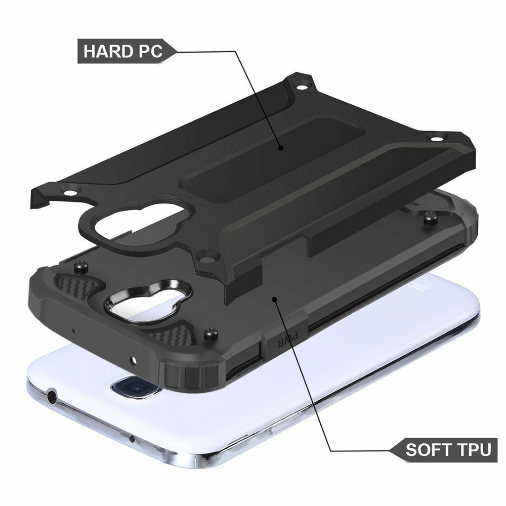 Husa pentru Samsung I9500 Galaxy S4, Techsuit, Hybrid Armor, Neagra