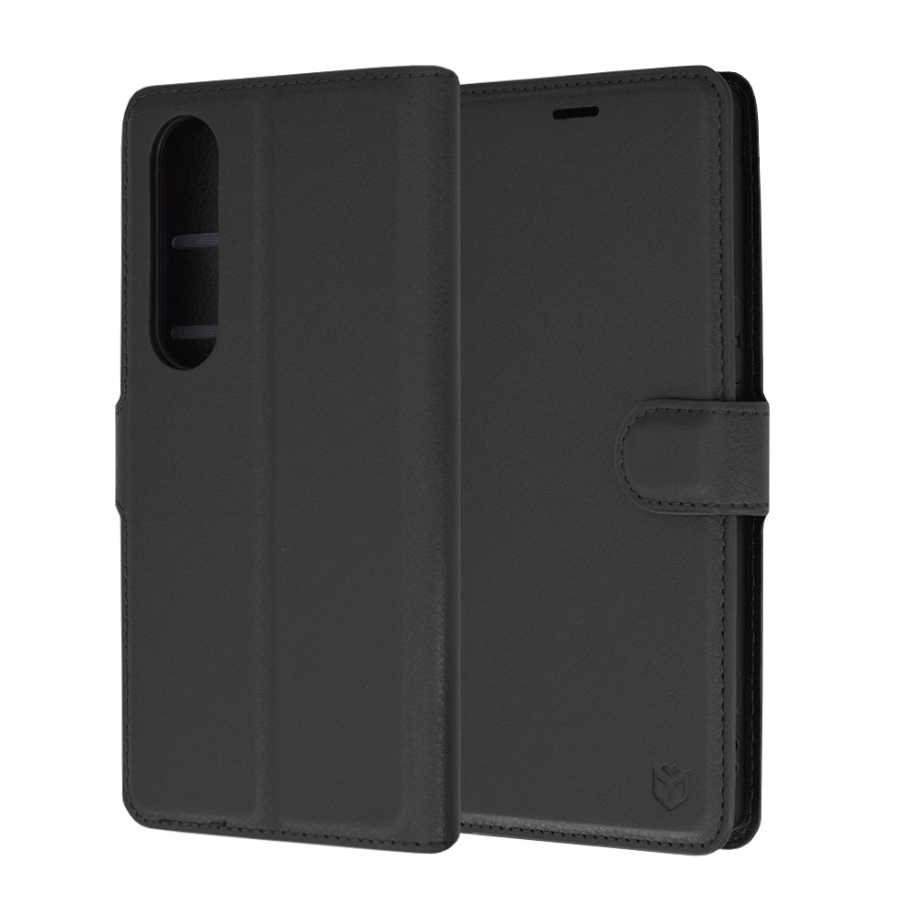 Husa pentru Sony Xperia 1 VI, Techsuit, Leather Folio, Neagra