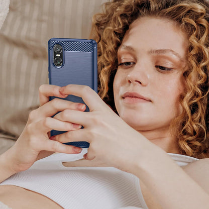 Husa pentru Sony Xperia 10 VI, Techsuit, Carbon, Neagra