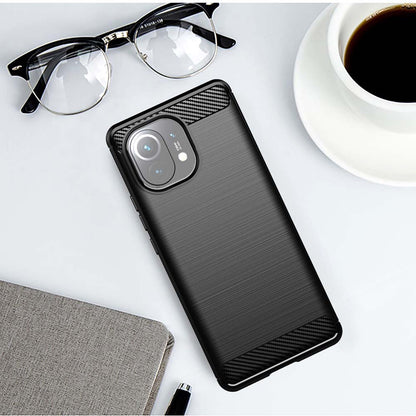 Husa pentru Xiaomi 11 Lite 5G NE / Mi 11 Lite 5G / 11 Lite, Techsuit, Carbon, Neagra