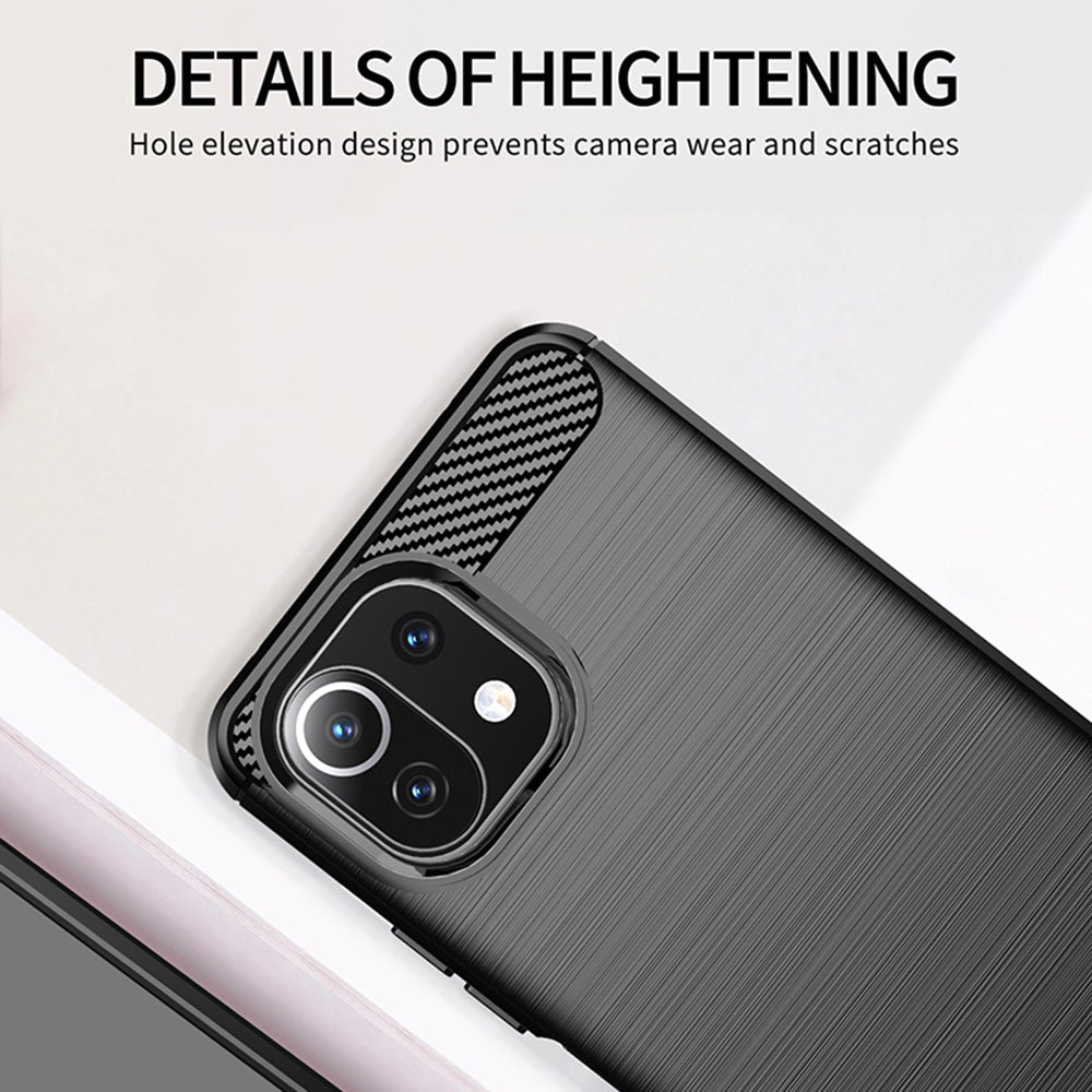 Husa pentru Xiaomi 11 Lite 5G NE / Mi 11 Lite 5G / 11 Lite, Techsuit, Carbon, Neagra