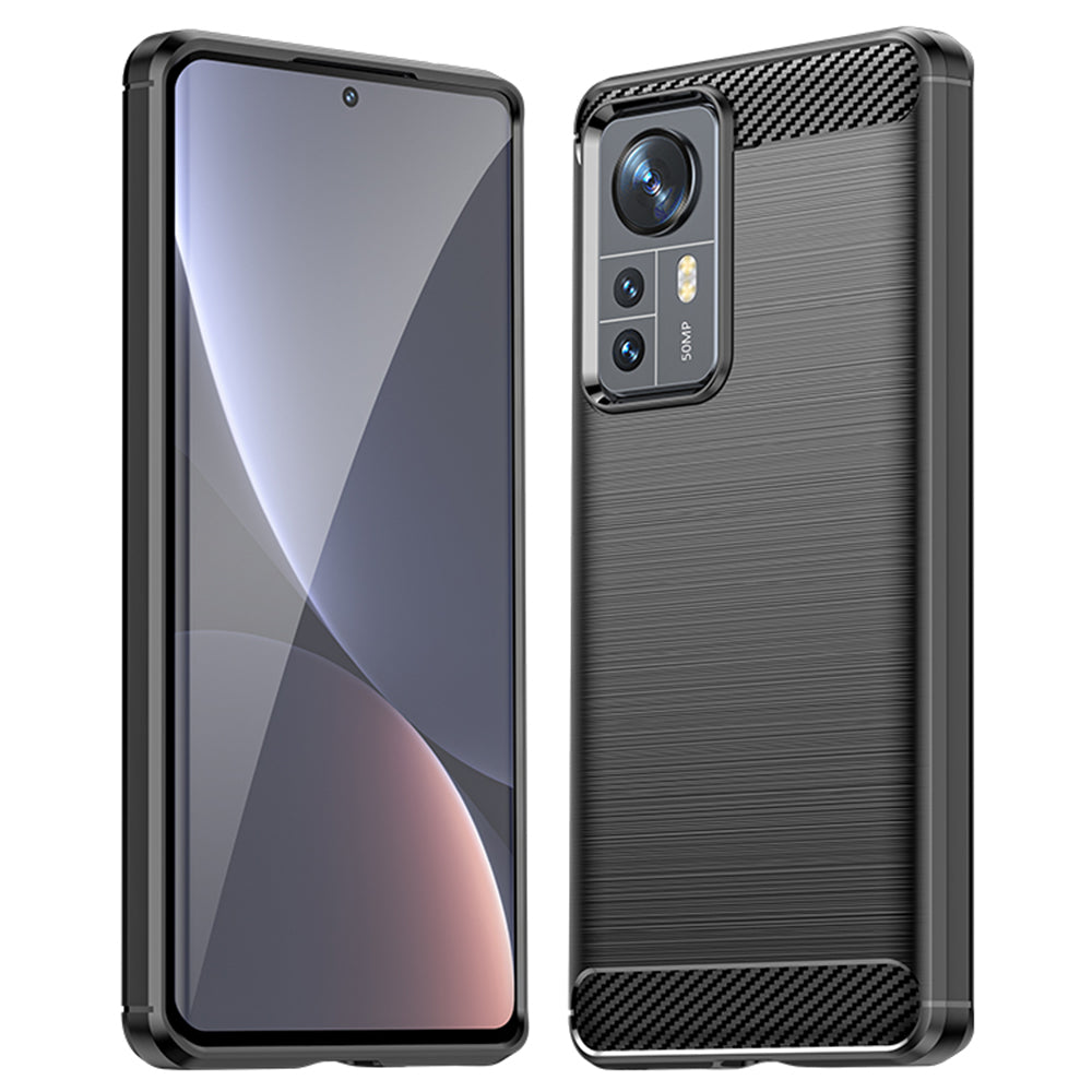 Husa pentru Xiaomi 12X / 12, Techsuit, Carbon, Neagra