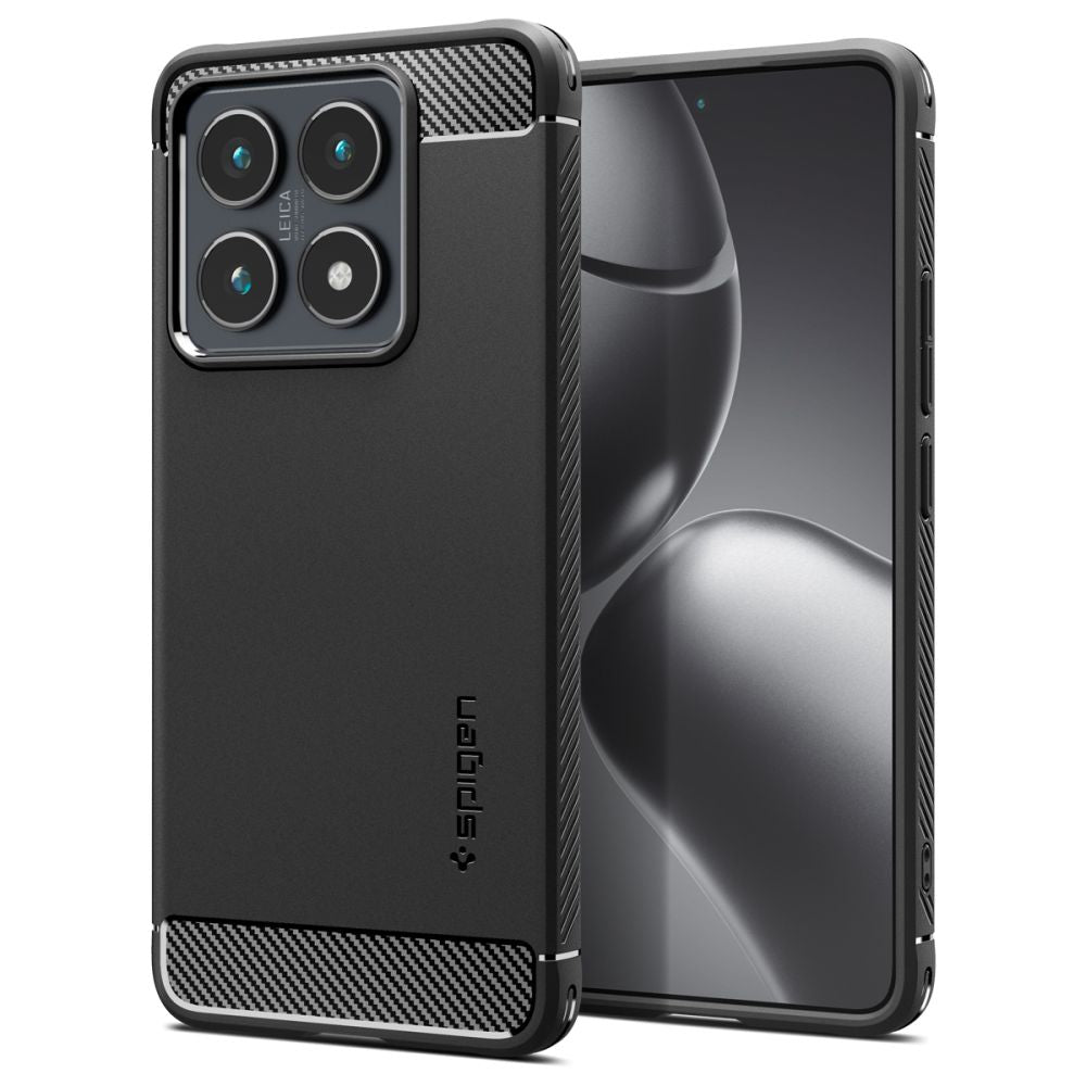 Husa pentru Xiaomi 14T Pro, Spigen, Rugged Armor, Neagra ACS08858