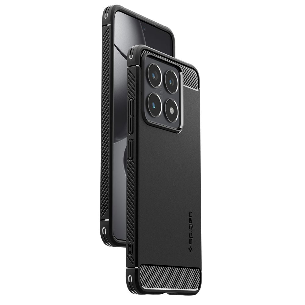 Husa pentru Xiaomi 14T Pro, Spigen, Rugged Armor, Neagra ACS08858