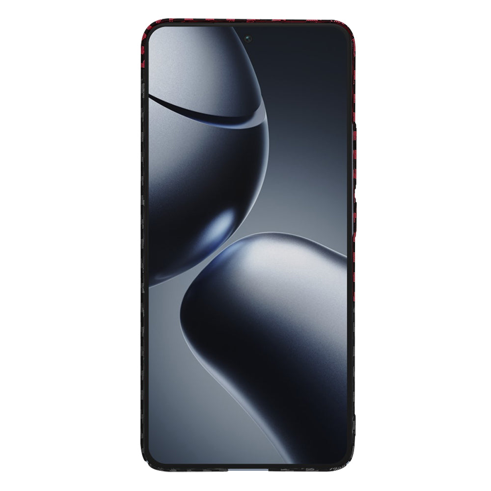 Husa pentru Xiaomi 14T Pro, Techsuit, Carbonite FiberShell, Neagra Rosie
