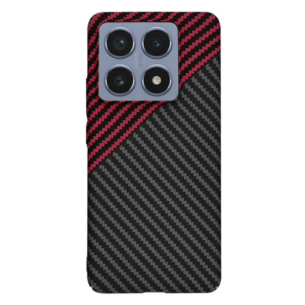 Husa pentru Xiaomi 14T Pro, Techsuit, Carbonite FiberShell, Neagra Rosie