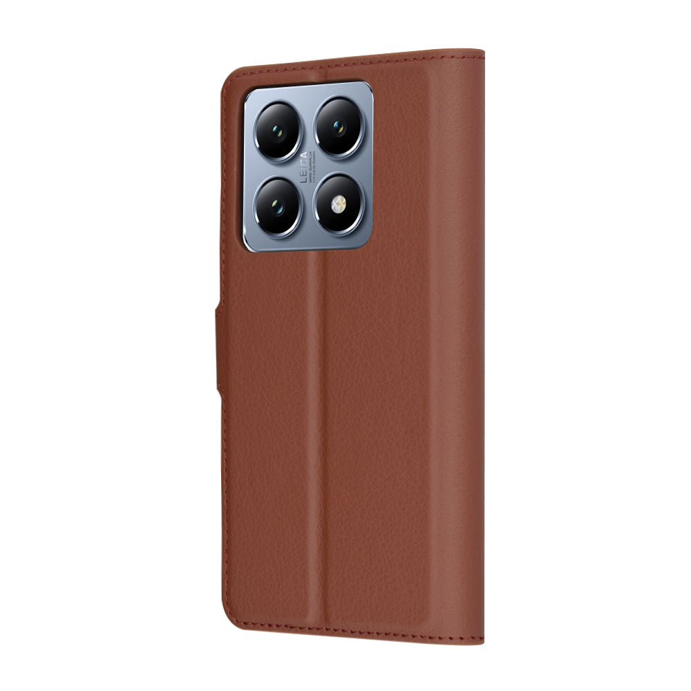 Husa pentru Xiaomi 14T Pro, Techsuit, Leather Folio, Maro