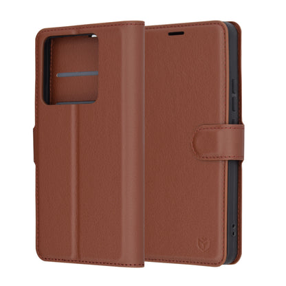 Husa pentru Xiaomi 14T Pro, Techsuit, Leather Folio, Maro