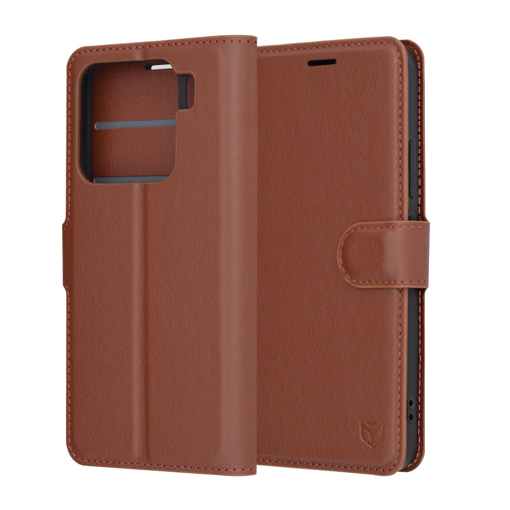 Husa pentru Xiaomi 15, Techsuit, Leather Folio, Maro
