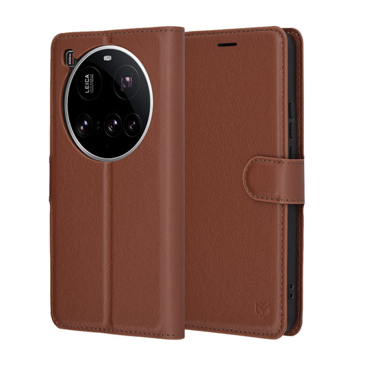 Husa pentru Xiaomi 15 Ultra, Techsuit, Leather Folio, Maro