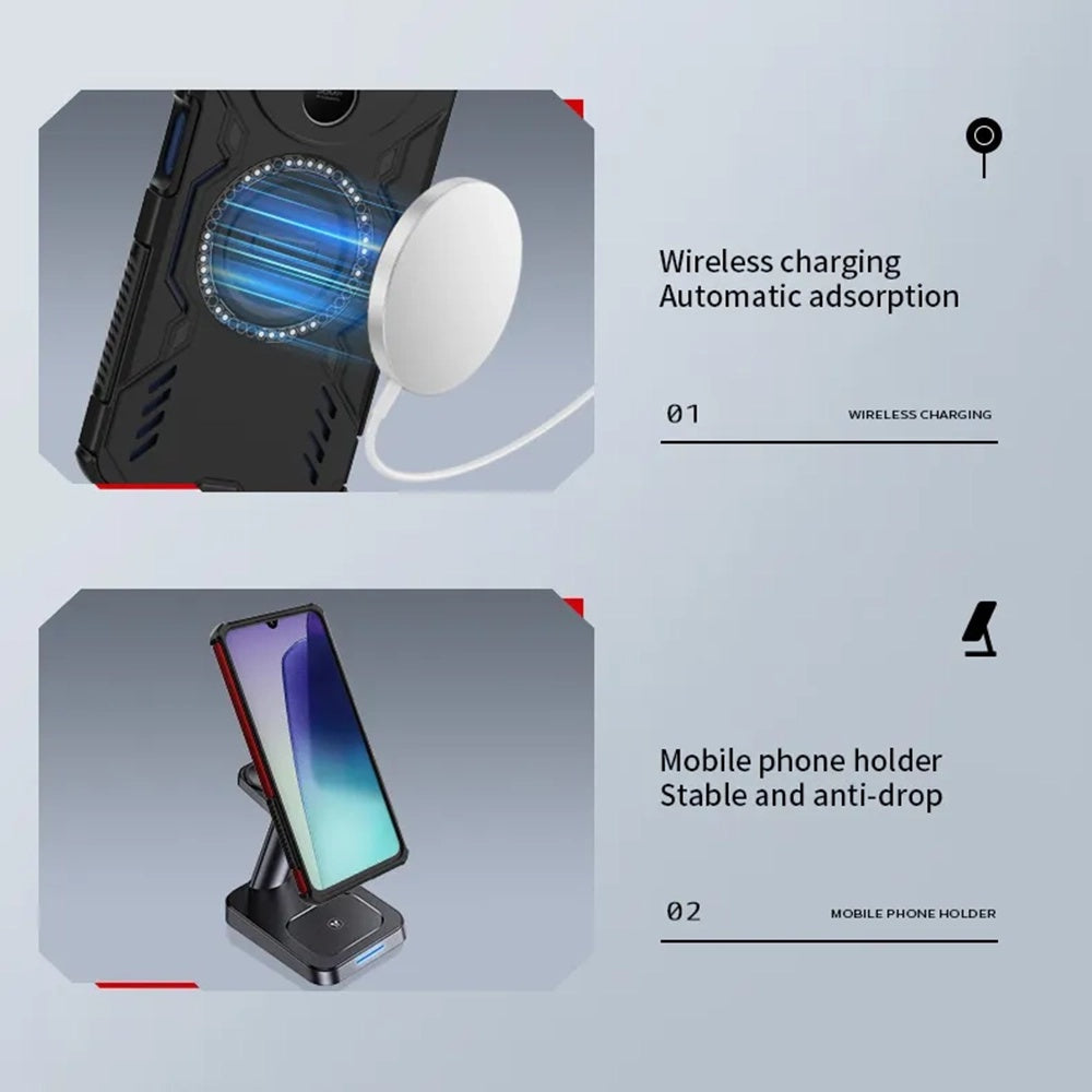 Husa MagSafe pentru Xiaomi 15T Pro, Techsuit, ArmorMag, Albastra
