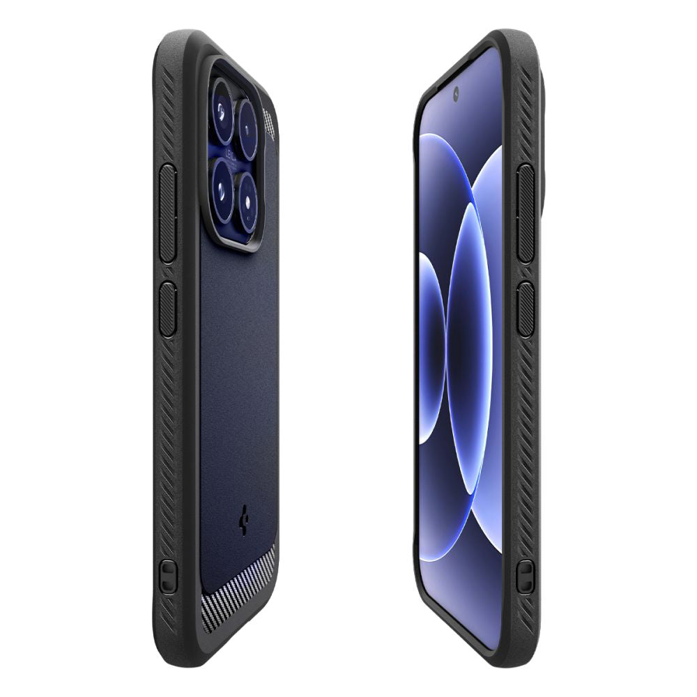 Husa pentru Xiaomi 17, Spigen, Rugged Armor, Neagra Mata ACS10458