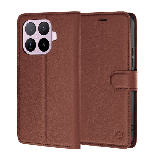Husa pentru Xiaomi 17T, Techsuit, Leather Folio, Maro