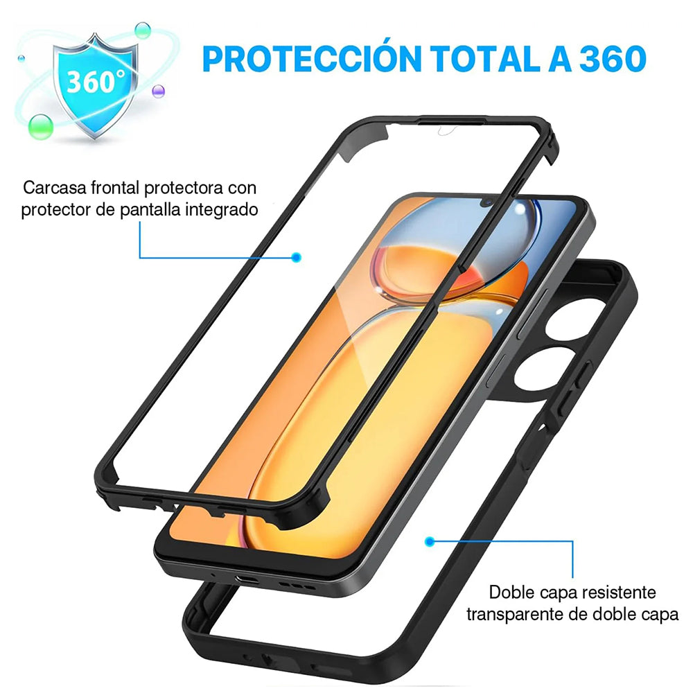 Husa pentru Xiaomi Poco C65 / Redmi 13C, Techsuit, ColorVerse 360, Neagra