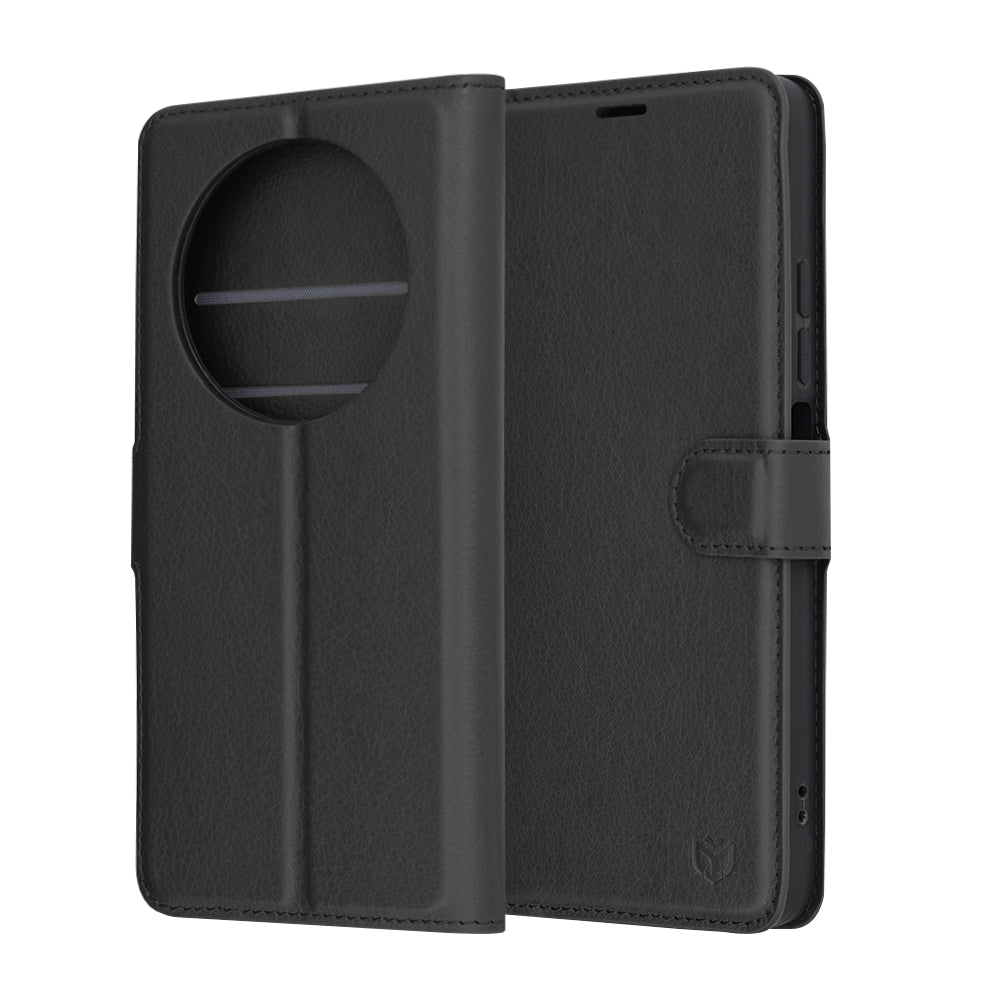 Husa pentru Xiaomi Poco C75 / Redmi 14C, Techsuit, Leather Folio, Neagra
