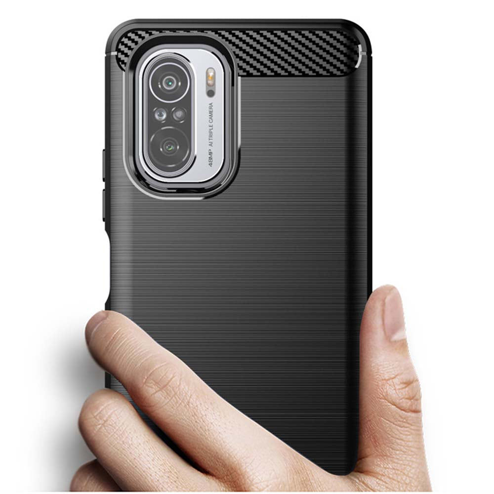 Husa pentru Xiaomi Poco F3 / Mi 11i, Techsuit, Carbon, Neagra